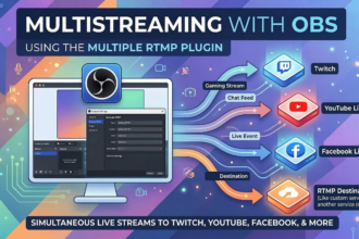 graphic that details how you can mutistream to different social media platforms