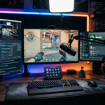 gaming setup with stream deck