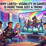 a group of diverse friends that belong to the lgbt community playing video games