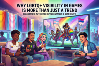 a group of diverse friends that belong to the lgbt community playing video games