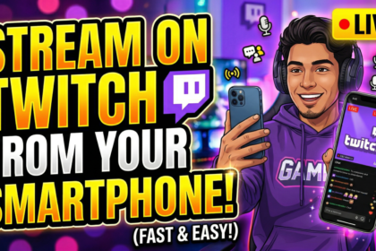 hispanic twitch streamer teaching someone how to stream on twitch from smartphone