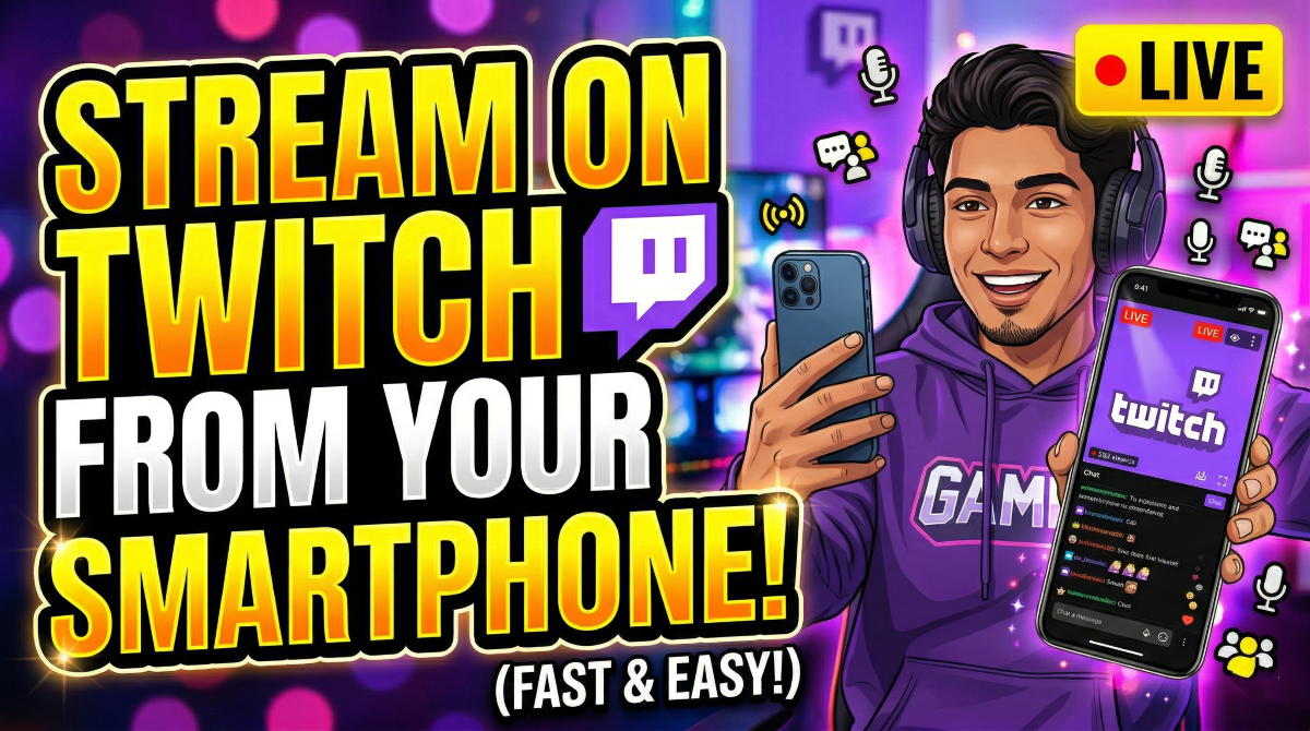 hispanic twitch streamer teaching someone how to stream on twitch from smartphone